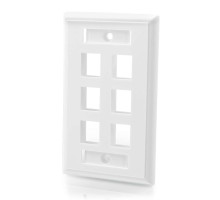 Two Port Keystone Single Gang Wall Plate - Ivory