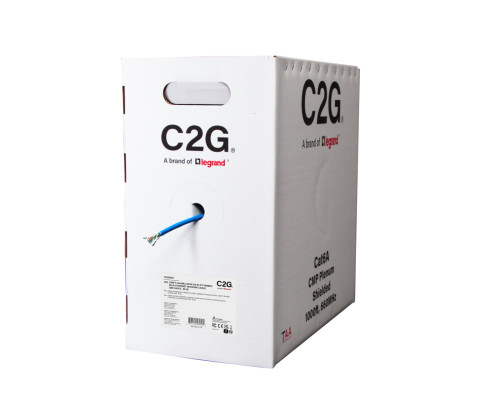 1000ft 304.8m TAA-Compliant Cat6 Bulk Unshielded UTP Ethernet Network Cable with Stranded Conductors In-Wall CM-Rated - Blue