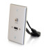 HDMI® and 3.5mm Audio Pass Through Single Gang Wall Plate - Brushed Aluminum