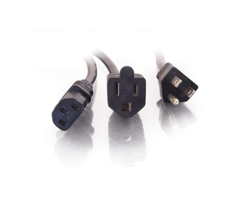 1.5ft 0.46m 16 AWG 1-to-2 Power Cord Splitter 1 NEMA 5-15P to 2 NEMA 5-15R  TAA Compliant