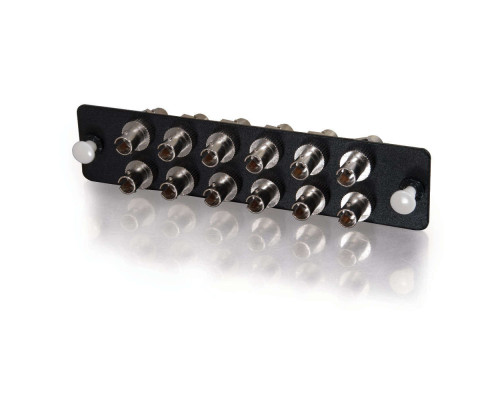 12-Strand, ST, PB Insert Multimode/Single-Mode Adapter Panel (TAA Compliant)