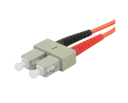 6.6ft 2m LC-ST 62.5/125 OM1 Duplex Multimode Fiber Optic Cable - Plenum CMP-Rated - Orange