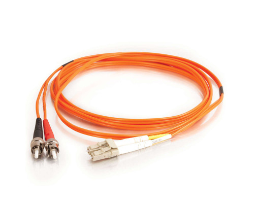 6.6ft 2m LC-ST 10Gb 50/125 OM3 Duplex Multimode PVC Fiber Optic Cable - Aqua