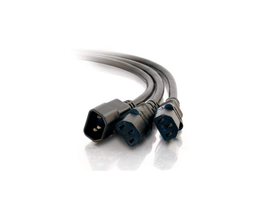 1.5ft 0.46m 16 AWG 1-to-4 Power Cord Splitter 1 NEMA 5-15P to 4 NEMA 5-15R  TAA Compliant