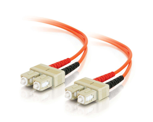 3.3ft 1m LC-SC 62.5/125 OM1 Duplex Multimode Fiber Optic Cable - Plenum CMP-Rated - Orange