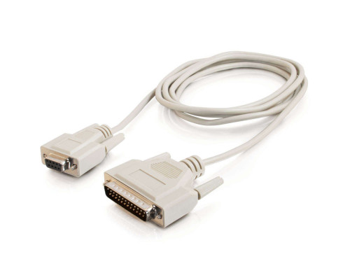 25ft 7.6m Serial RS232 DB9 Cable with Low Profile Connectors F/F - In-Wall CMG-Rated