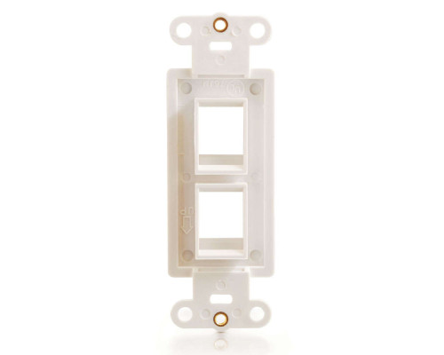 8-Port Double Gang Multimedia Keystone Wall Plate - White