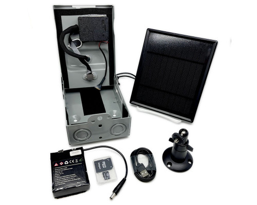 Electric Box Hidden Camera w/ Wifi Remote View Solar Charging 60-Day Standby Battery