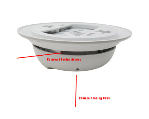 Dual 4K Camera Hardwired Smoke Detector Hidden Camera w/ WiFi Remote View