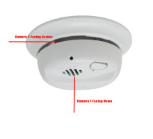 Dual 4K Camera Hardwired Smoke Detector Hidden Camera w/ WiFi Remote View