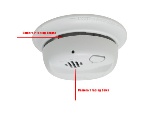Dual 4K Camera Hardwired Smoke Detector Hidden Camera w/ WiFi Remote View