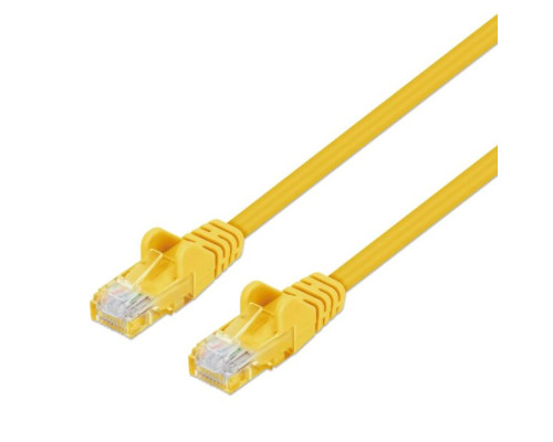 Intellinet 744133 Cat6 U/UTP Slim Network Patch Cable, 1.5 ft, Yellow 10G, 250 MHz, 100% Copper, 30 AWG, RJ45, Stranded, Snag-free, Gold-plated Contacts