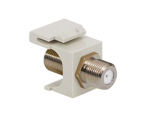 ICC IC107B5FWH F-Type Keystone Jack, Nickel, White