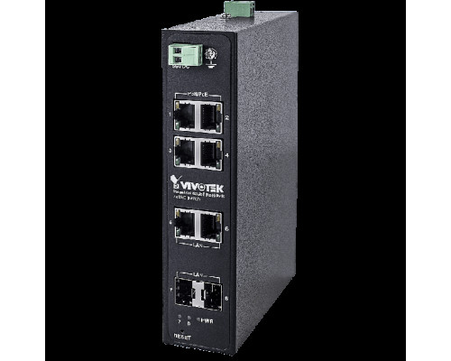 Vivotek AW-IHH-0800 8 Ports Industrial 4xGE PoH/PoE + 2xGE UTP + 2xGE SFP Switch