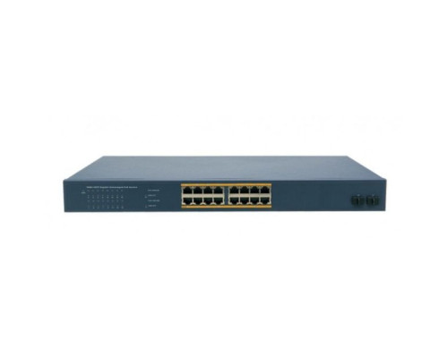 Cantek CT-POE-SW16PG-2GF-250 16 Ports High Power PoE Gigabit Fiber Switch