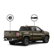 RVS Systems RVS-718514-03 480 TVL Tailgate Camera, (GMC Canyon) Mirror Monitor with Compass and Temperature, 33ft Cable