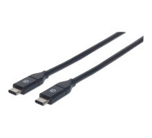 Manhattan 353526 USB-C Male to USB-C Male, 1m (3ft), SuperSpeed+ USB Cable, 10 Gbps, 60 W / 3 A, 4K@60Hz, Black