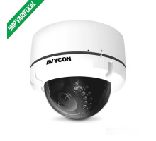 Avycon AVC-VTA52VLT 5 Megapixel HD-TVI / HD-CVI / HD-AHD / Analog IR Outdoor Vandal Dome Camera, 2.8-12mm Lens, White