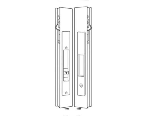 Adams Rite 4430-10-05-IB Square Flush Locksets for Sliding Doors without Cylinder Including Deadlock