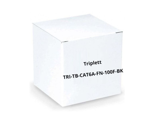 Triplett TRI-TB-CAT6A-FN-100F-BK Professional Grade, High Performance, Certified 10Gbps CAT6A S/STP 26AWG Ethernet Patch Cables, 100', Black, 2 Per Pack