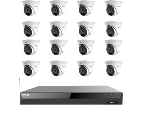 Invid PRTKIT-8MP16CHTX16-4T 16 Camera, 8MP Network Security System w/ Free Monitor