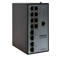 Comnet CNXE2GE2TX8MSPOE  Hardened High Speed 12-port Managed PoE Ethernet Switch