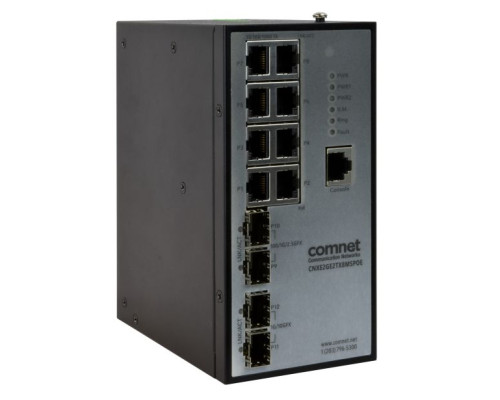 Comnet CNXE2GE2TX8MSPOE  Hardened High Speed 12-port Managed PoE Ethernet Switch