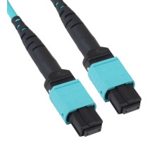 ICC ICFOJATQ100 MTP-MTP Plenum Multimode 50/125 (OM4) Type A Fiber Optic Patch Cable with 12 Fibers in Aqua, 100 Meter