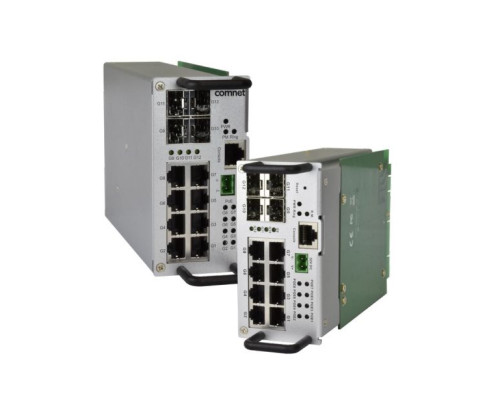 Comnet CNGE12FX4TX8MSPOE-TSK Traffic Detector Rack Industrially Hardened Managed Switch Kit with (8) 10/100/1000Base-TX & (4) 100/1000Base-FX Ports & PoE+