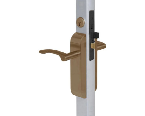 Adams Rite 2190-313-102-10B Dual Force Lock with Standard Flat Strike, Exterior Trim Set and 1-1/8