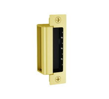 HES 1600-CS-605-DLMS Dynamic Complete Low Profile Electric Strike for Latchbolt and Deadbolt Lock with Dual Lock Monitor & Strike Monitor in Bright Brass