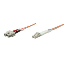 Intellinet 471251 Fiber Optic Patch Cable, Duplex, Multimode, 3 Feet, Orange