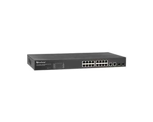 Everfocus EPOE16E 16-Port Rackmount Web Smart PoE Switch