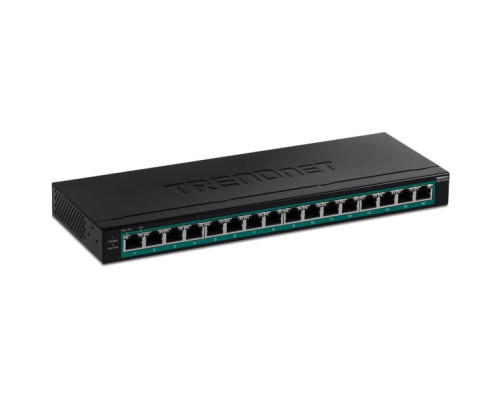 TRENDnet TPE-TG160H 16-Port Gigabit PoE+ Switch, 123W