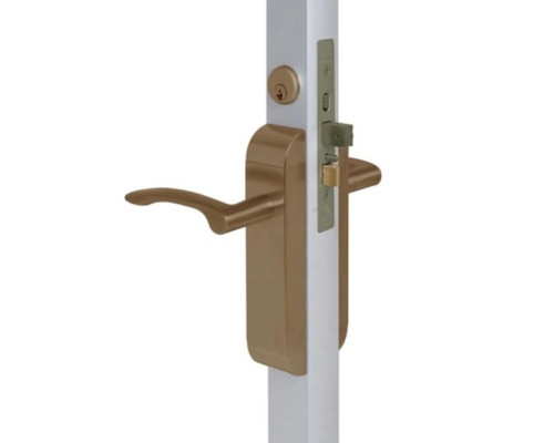 Adams Rite 2190-322-1MD-10B Dual Force Lock with Radius Strike, Exterior Trim Set and 1-1/8