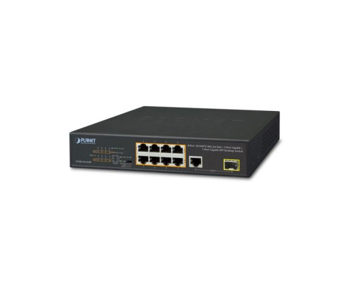 ACTi PPSW-0102 Planet FGSD-1011HP 8-Port 802.3at PoE Switch, PoE Budget 120W