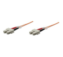 Intellinet 511308 Fiber Optic Patch Cable, Duplex, Multimode, 10 Feet, Orange