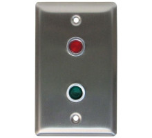 Camden Door Controls CX-LED2RG Single Gang, 2 LEDs, Blank, 12/28 VDC, (1) Red LED and (1) Green LED, Mounted In Faceplate