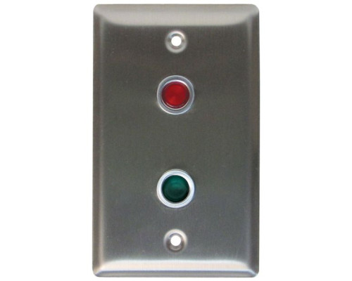 Camden Door Controls CX-LED2RG Single Gang, 2 LEDs, Blank, 12/28 VDC, (1) Red LED and (1) Green LED, Mounted In Faceplate