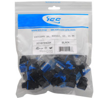 ICC IC107E5CBK EZ Keystone Jack, 25-Pk, Black