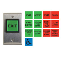 Camden Door Controls CM-30C English and French Insert Labels LED Illuminated Exit Switch