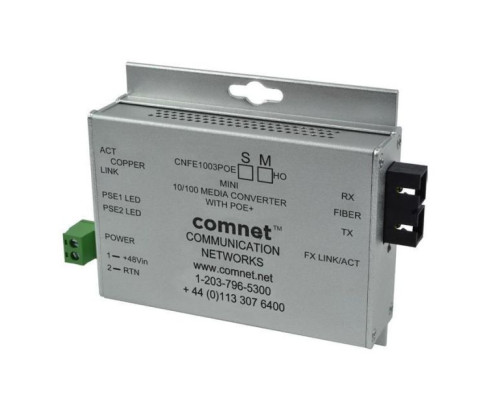 Comnet CNFE1002APOESHO/M 100Mbps Media Converter with 48V POE