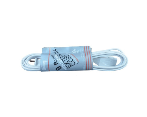 ENS AC12UL 3-Outlet Power Extension Cord White 16AWG/2, 12 Feet