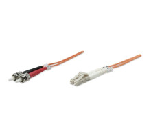 Intellinet 471329 Fiber Optic Patch Cable, Duplex, Multimode, 10 Feet, Orange