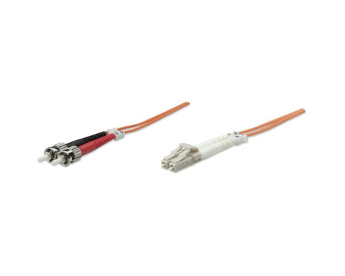 Intellinet 471329 Fiber Optic Patch Cable, Duplex, Multimode, 10 Feet, Orange