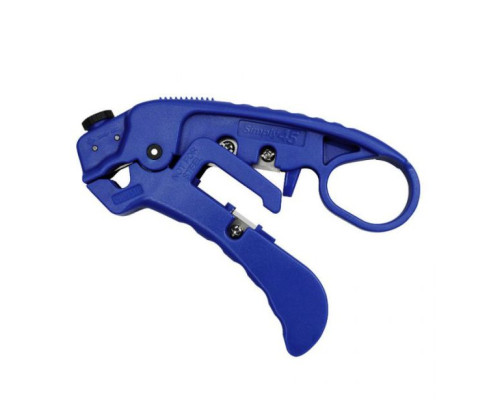 GoSimply Connect S45-S01BL Adjustable LAN Cable Stripper for Shielded & Unshielded Cat7a/6a/6/5e -  Blue