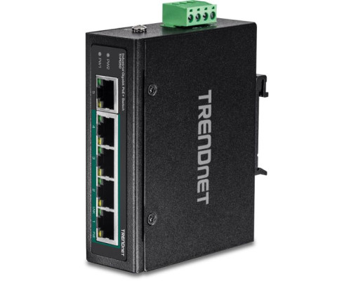 TRENDnet TI-PG50 5-Port Industrial Gigabit PoE + DIN-Rail Switch