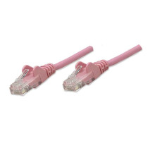 Intellinet 453042 IEC-C5-PNK-1 Network Cable, Cat5e, UTP, 100% Copper, RJ45 Male / RJ45 Male, 0.3 m (1 ft.), Pink