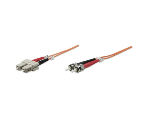 Intellinet 470100 Fiber Optic Patch Cable, Duplex, Multimode, 3 Feet, Orange