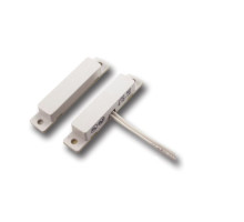 GRI 100-12-W 10 Pack Closed Miniature Surface Mount Magnetic Contact 1' Gap with 12' Lead and 5.6k Resistor - White